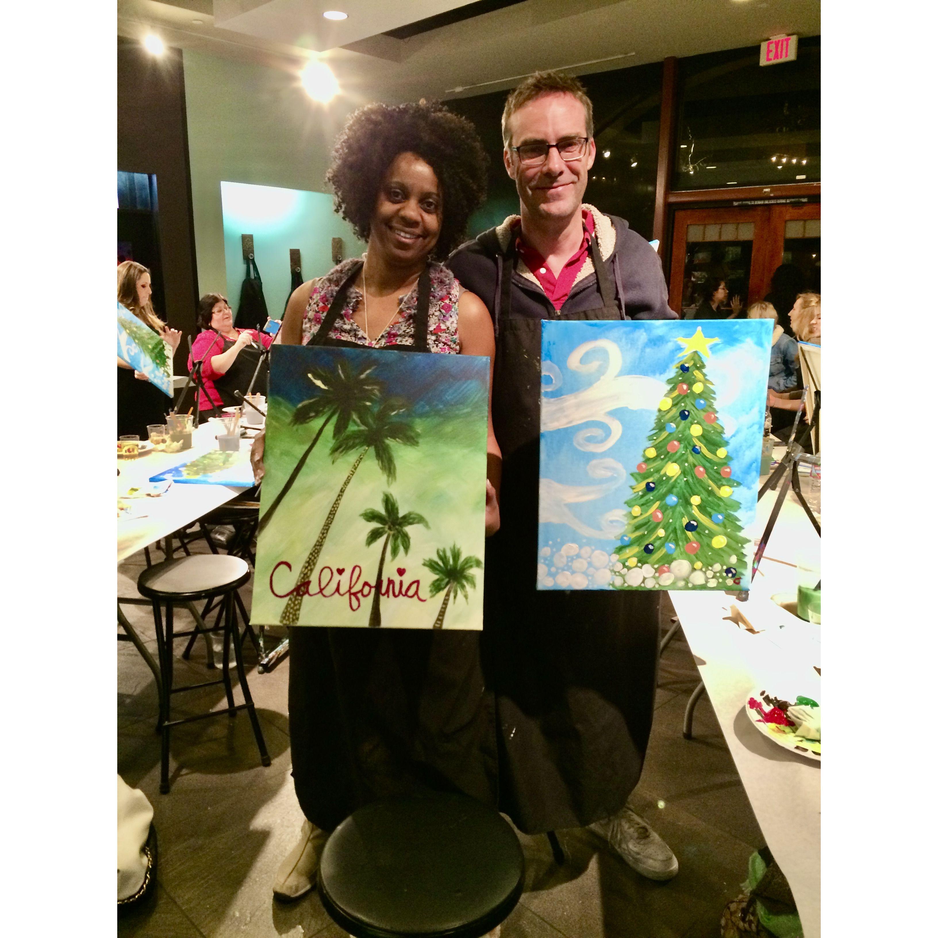 At a Wine and Canvas event in Pasadena, 2015