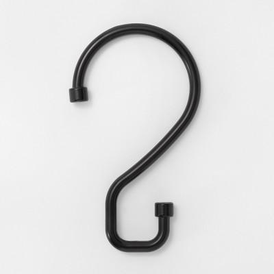 S Hook Without Roller Ball Shower Curtain Rings Matte Black - Made By Design™