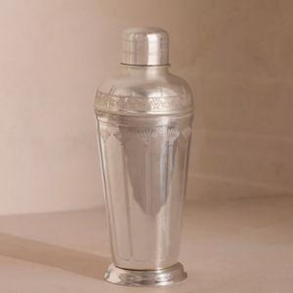 Rochester Engraved Silver Cocktail Shaker