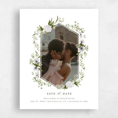 White Wedding Save the Date - Cordova Photo