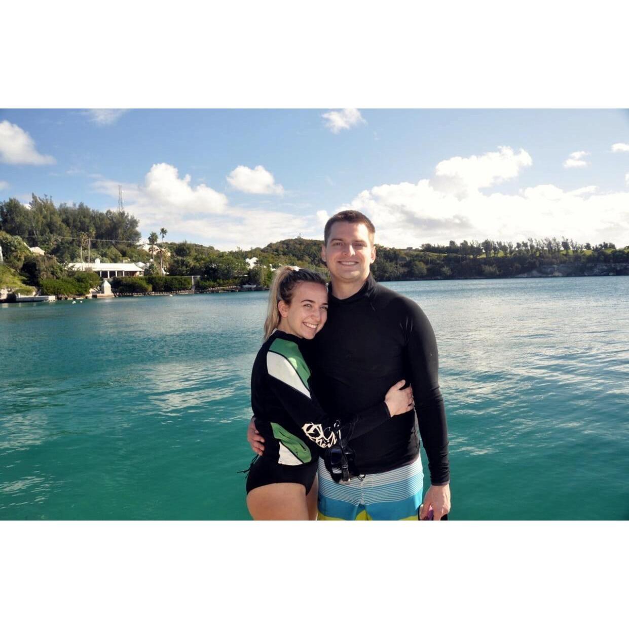 Backyard snorkeling off the dock at Clingstone in Bermuda