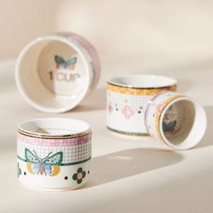The Bistro Tile Stoneware Measuring Cups, Set of 4: Garden Edition