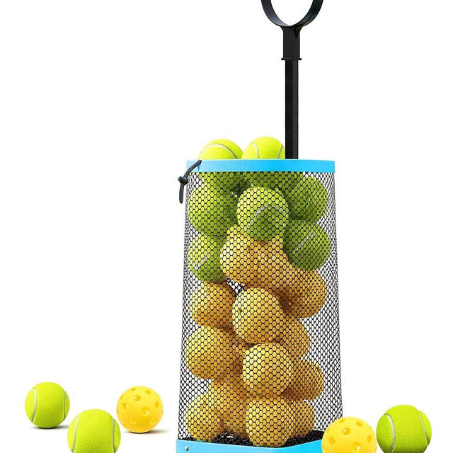ZUKNC Lightweight Tennis Ball Hopper – Holds 50+ Tennis Balls or 40+ Pickleballs | Durable & Portable Adjustable Tennis Ball Picker | Great for Hard Court, Clay, Grass, Car Trunk