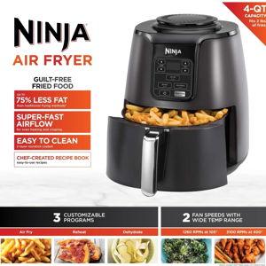 Ninja 4 Qt Air Fryer, Nonstick Basket with Crisper Plate, 1550 Watts, Black, AF100WM