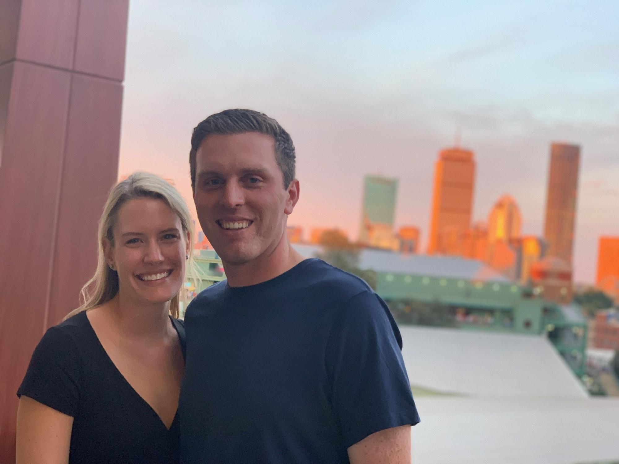 Our first photo together in August, 2019