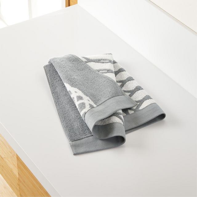 Hadli Grey Organic Jacquard Hand Towel
