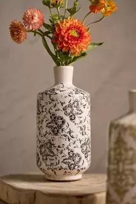 Distressed Patterned Vase, Tall