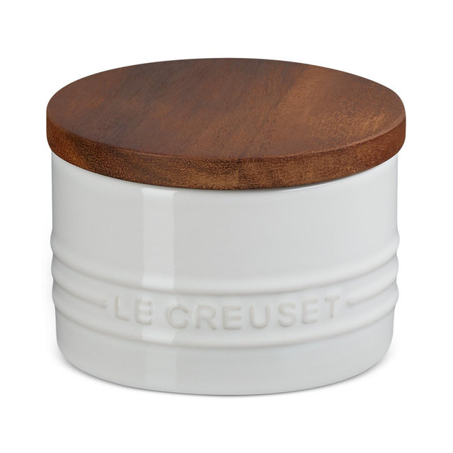 Le Creuset Stoneware Signature Salt Cellar with Wood Lid, 7-Oz.
