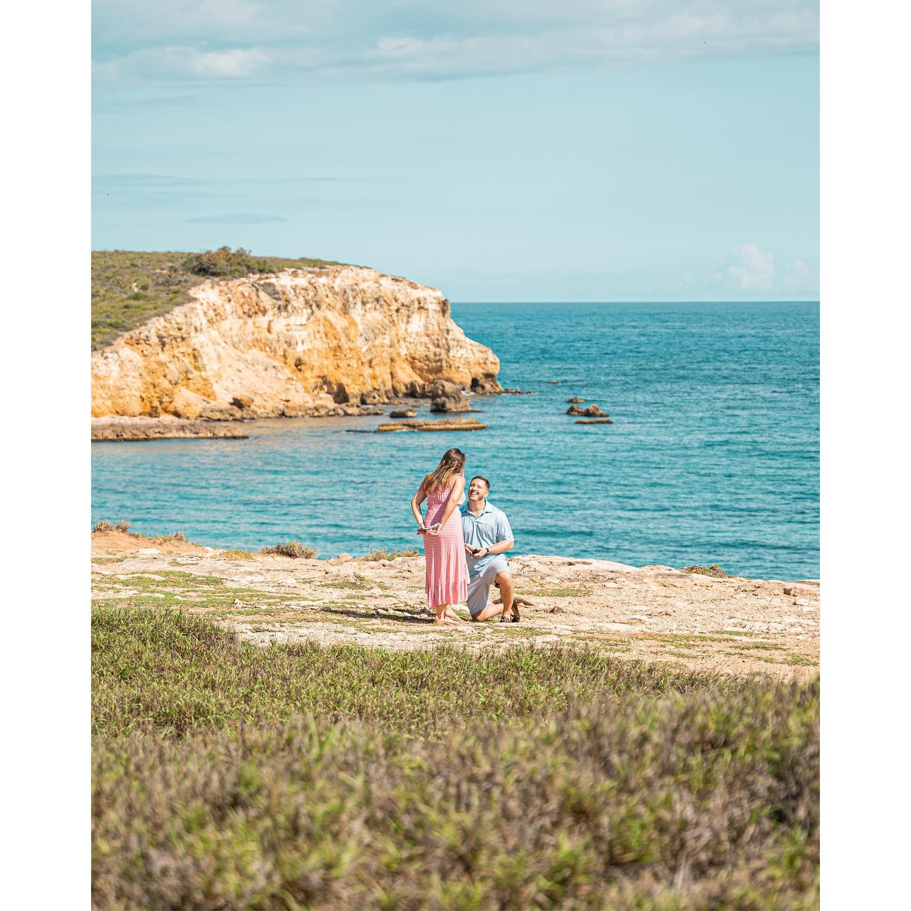 02.25.22 Tommy surprised Mikayla while they were on vacation in Puerto Rico and asked her to spend forever with him! She was so surprised she interrupted his proposal asking "Does my dad know?"