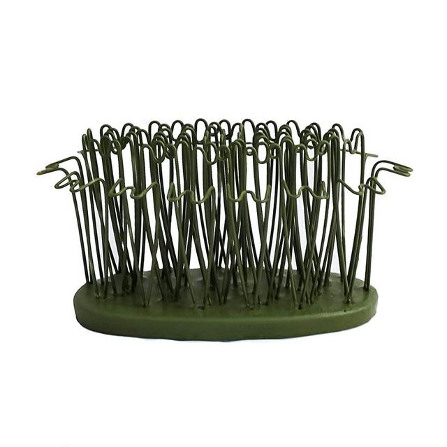 Oval Original Blue Ribbon Metal Hair Pin Holder Flower Frog Kenzan 3.75 Inch. Flexible Brass Hair Pins Make Designing Easy from Any Angle. Rust-Free. Made in The USA.