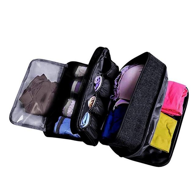 Portable Underwear Bra Storage Bag Waterproof Travel Organizers Multi-Layer Toiletry Packing Cube
