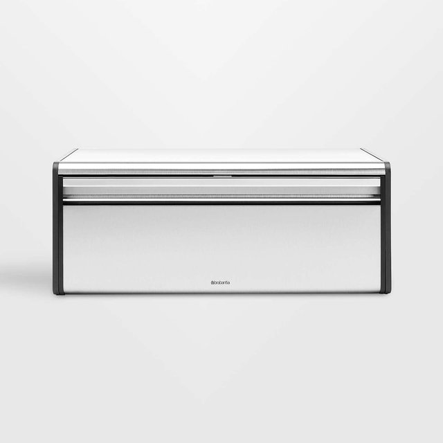 Brabantia Matte Steel Fall Front Bread Box, Fingerprint Proof