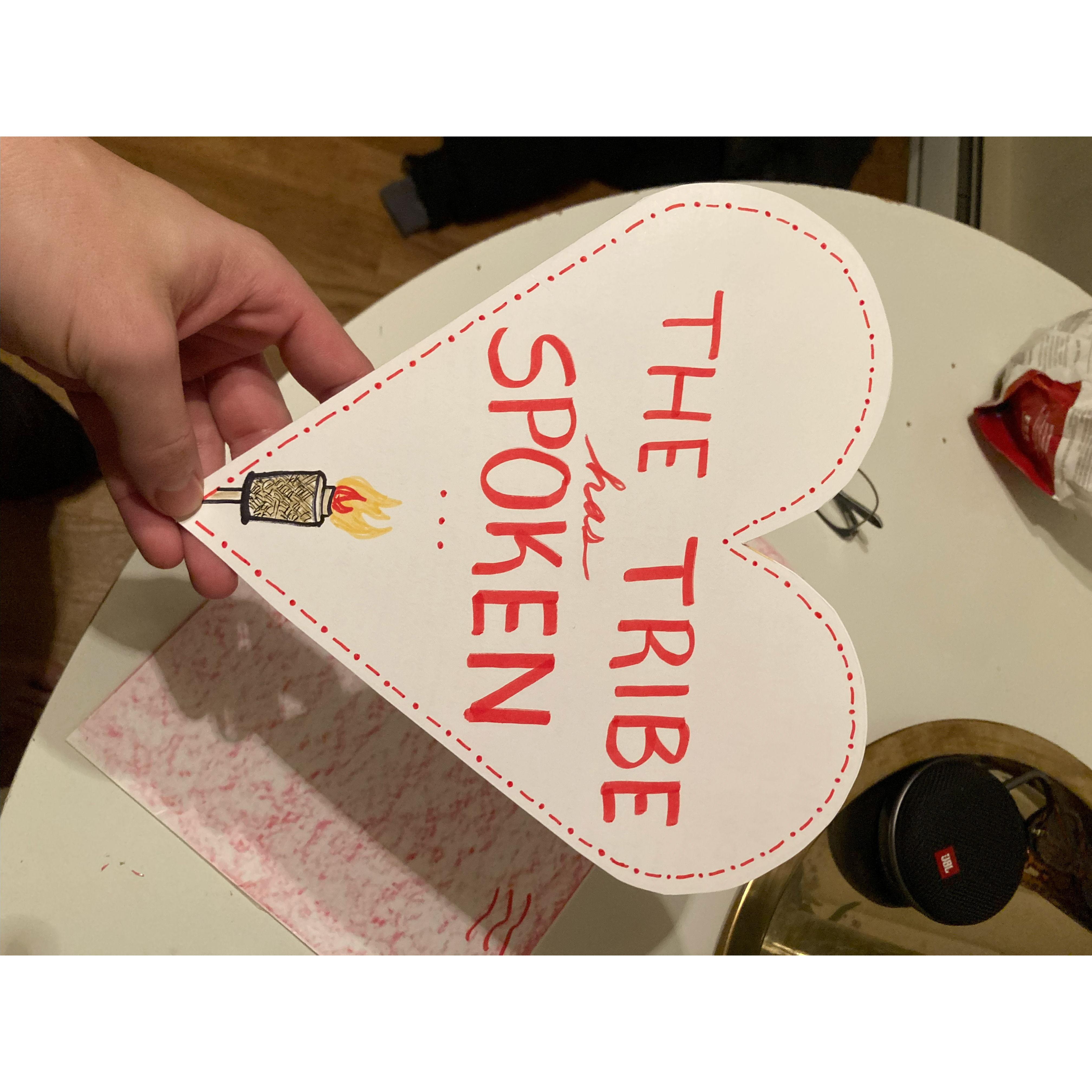 Scott is obsessed with Survivor... so I made him a card for Valentines day.