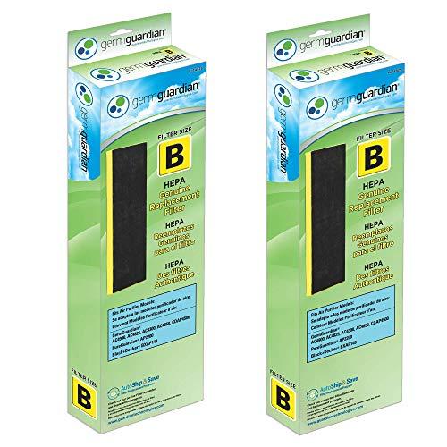 Germ Guardian FLT48252PK GermGuardian FLT4825 HEPA Replacement Filter B, AC4825E, AC4300BPTCA, AC4850PT, AC4900CA, CDAP4500BCA, CDAP4500WCA Air Purifiers, 2 Pack