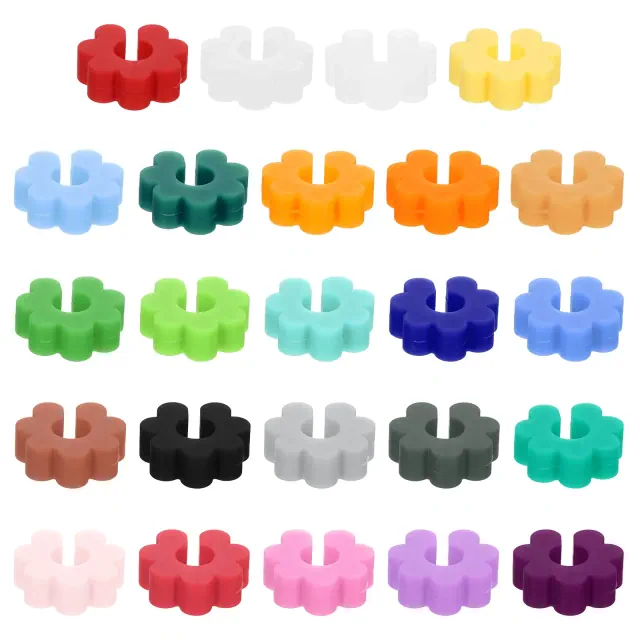 Unique Bargains Silicone Drink Markers Wine Glass Charm 24 Pcs
