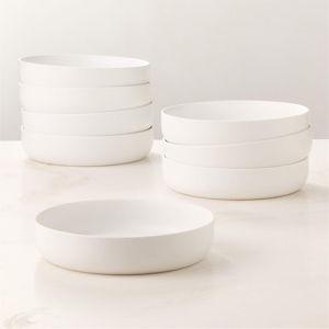 CB2 Mori Matte White Pasta Bowl Set of 8