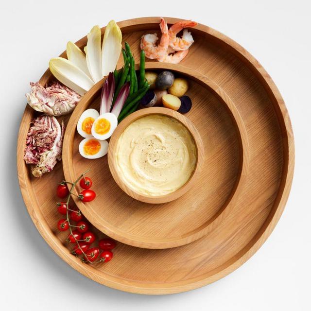 Large Divided Wooden Serving Tray by Molly Baz