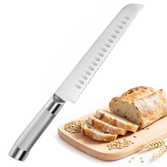 SeLucky Bread Knife, Sourdough Bread Knife with Wave Edge Design, Bread Slicer for Homemade Bread, Ergonomic Safety Handle for Bread and Fruits