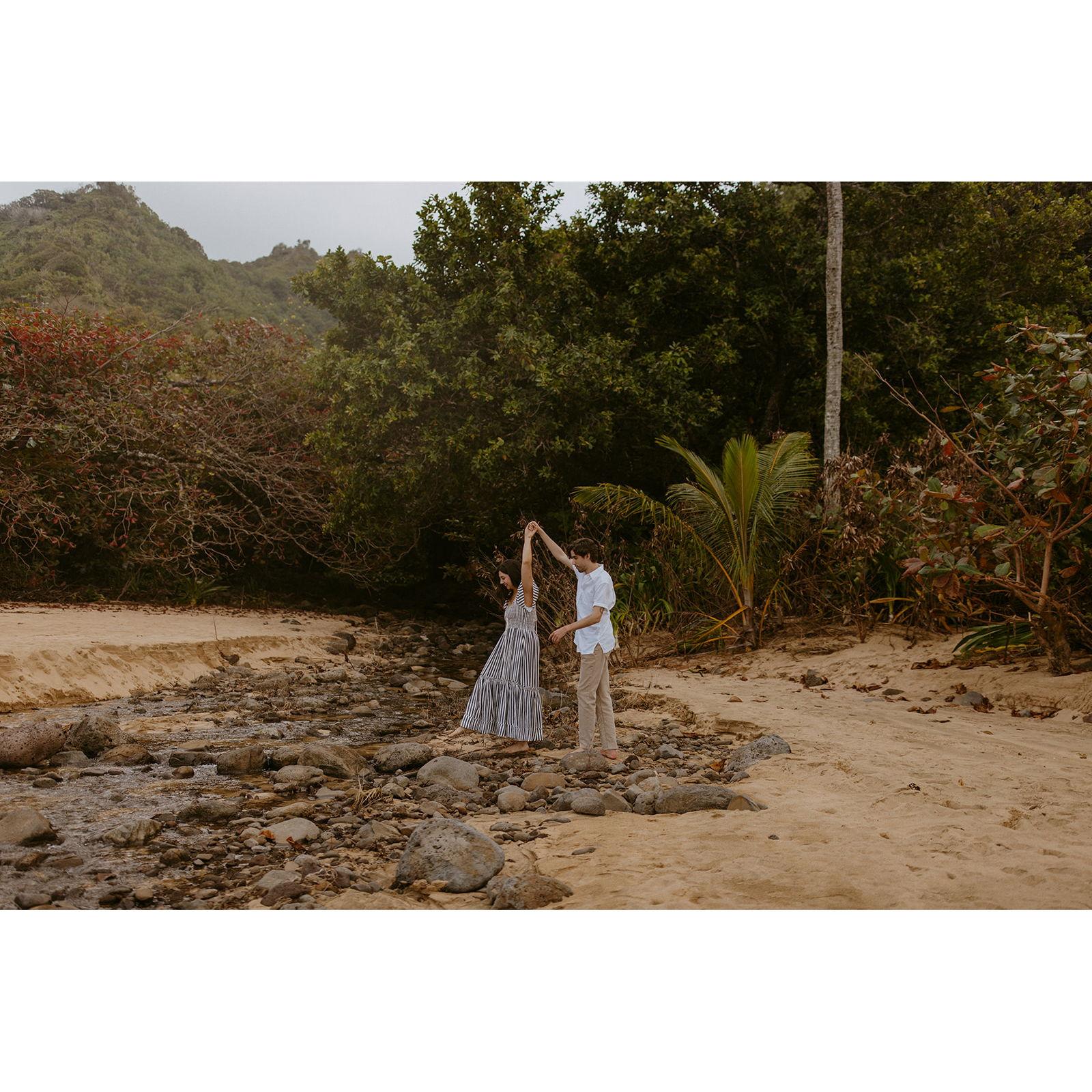 James proposed in Portland, and surprised Audrey with this engagement photoshoot in Kauai just a few days later.