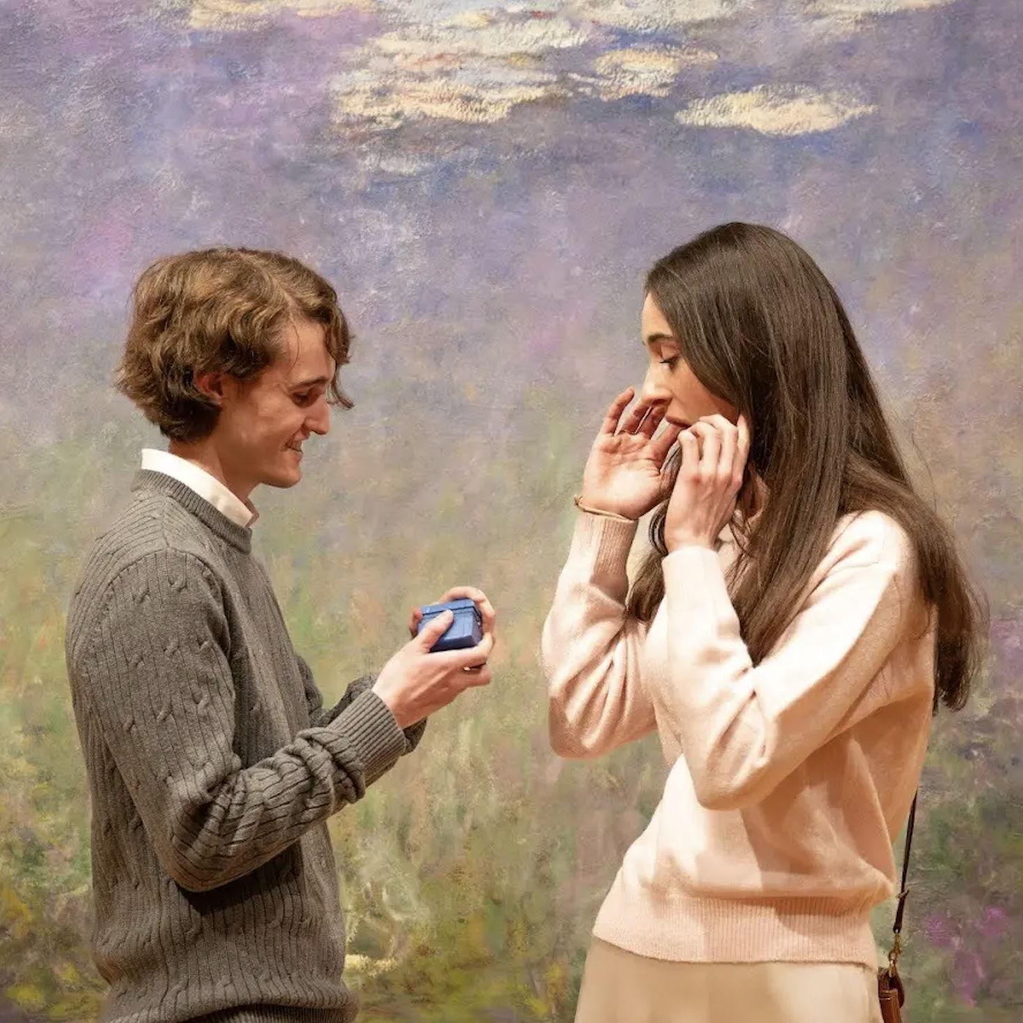 December 27, 2025 | Jameson proposed at the Cleveland Museum of Art in front of the Monet painting Water Lilies