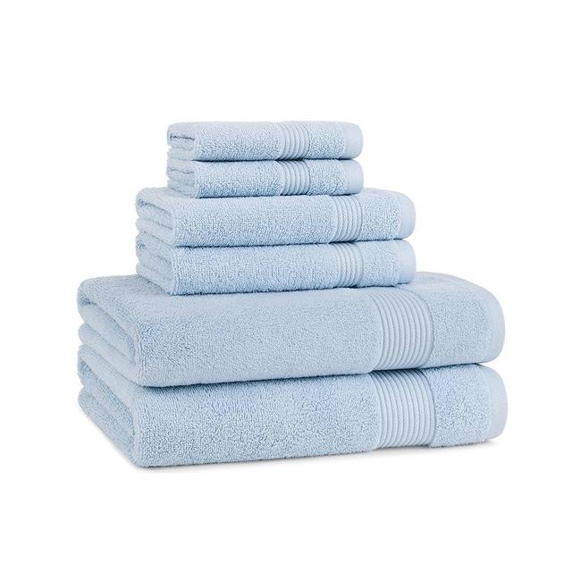Arkwright Host & Home 100% Cotton Luxury 6 Piece Bath Towel Set - Soft & Absorbent, Quick-Drying, Perfect for Beach Houses, Hotels, and Rental Properties, Misty Blue