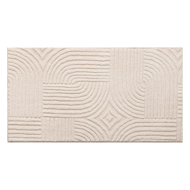 TOWN & COUNTRY EVERYDAY Stone Geo Curve, Machine Washable Area Rug with Non-Slip Backing