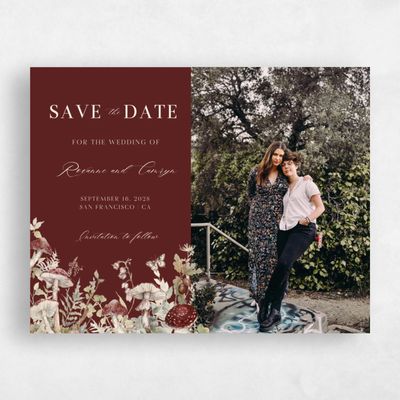 Maroon, Red Wedding Save the Date - Eden Photo