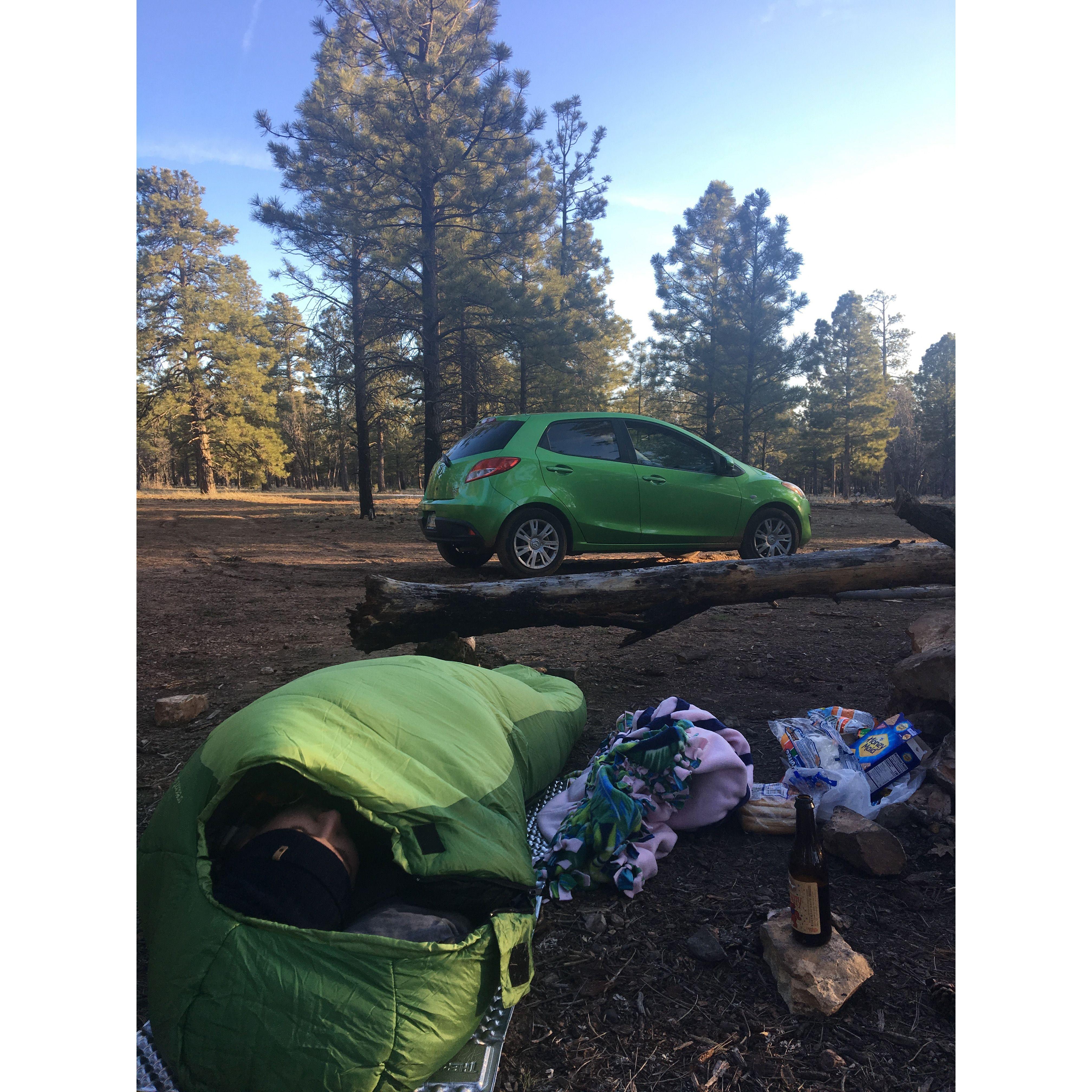 April 2019- Bryan, Jackie, and Dennis took a camping trip at the Grand Canyon. It was freezing cold and they found tons of bones around the camp. That was enough for them to pack up and leave early!