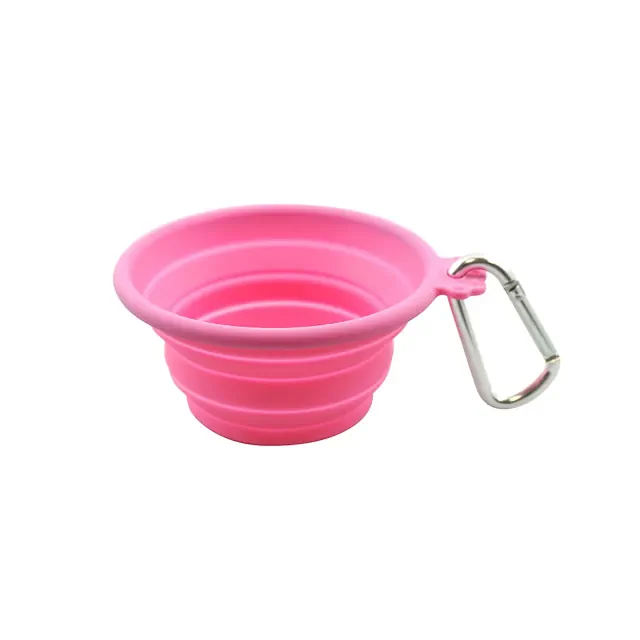 FFDPET Silicone Travel Bowl for Dogs & Cats Medium 26.5oz - Pink