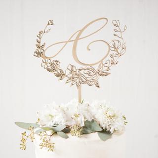 Floral Monogram Cake Topper