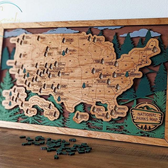 Custom US National Parks Travel Map