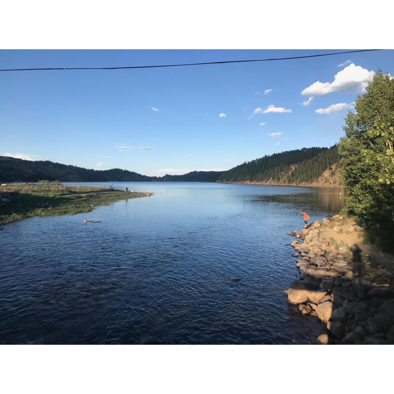 A view of the Barker Reservoir