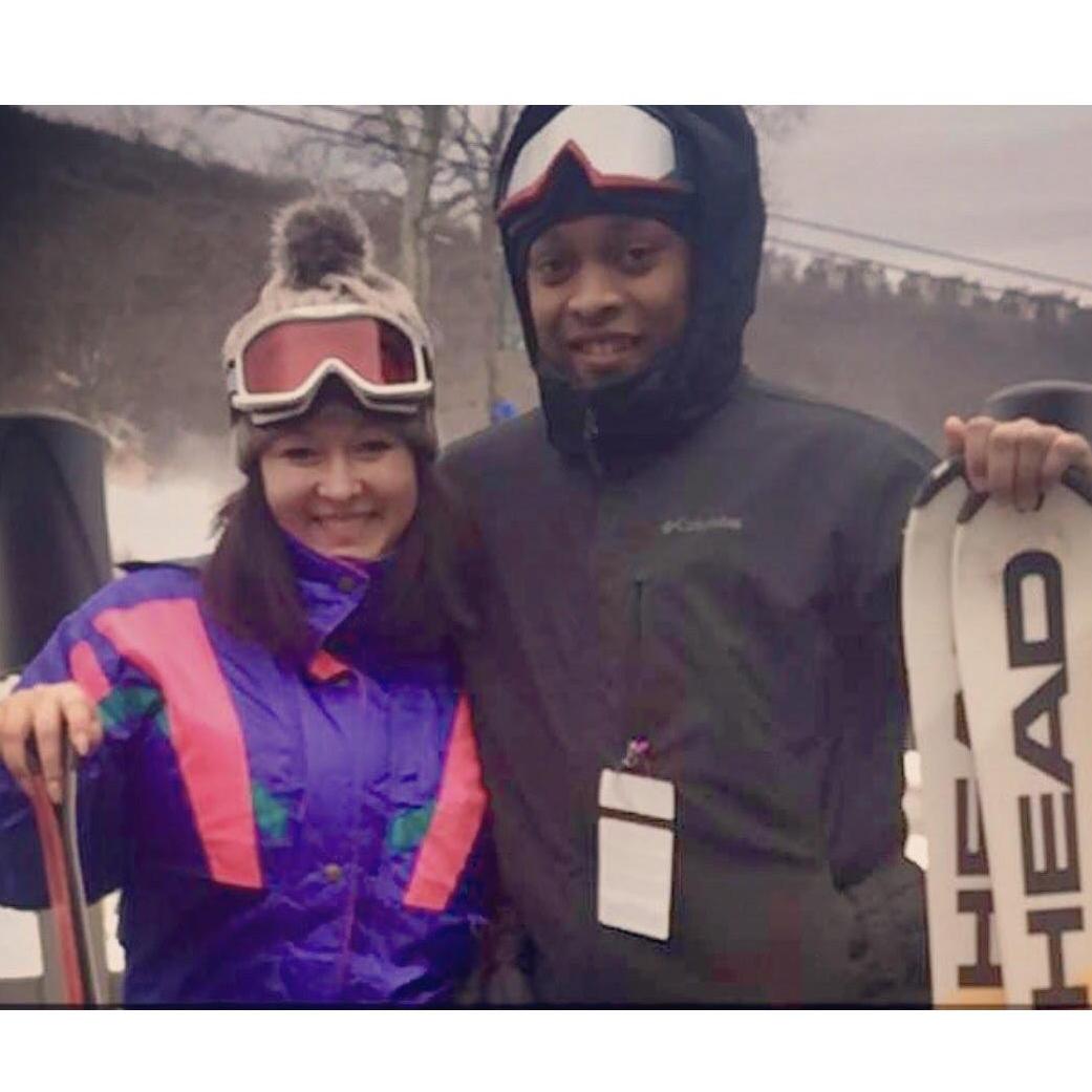 Dujuan's first time skiing. It didn't come easy, but neither do relationships. It's the work you're willing to put in. He was a champ and a pro by the end of the day!