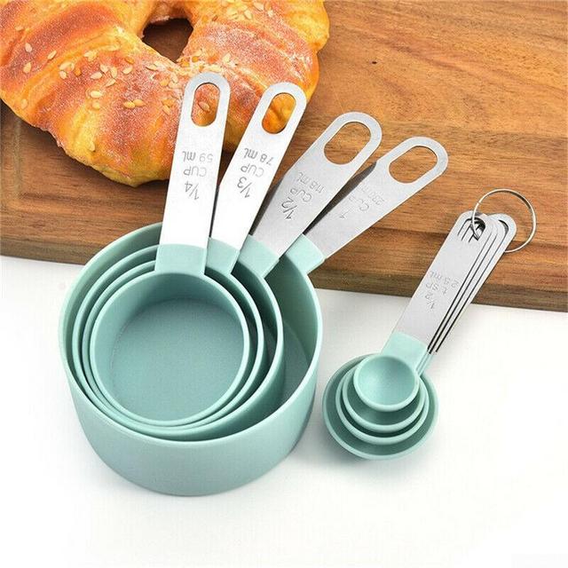8pcs Stainless Steel Measuring Cups Spoons Kitchen Baking Cooking Tools Set