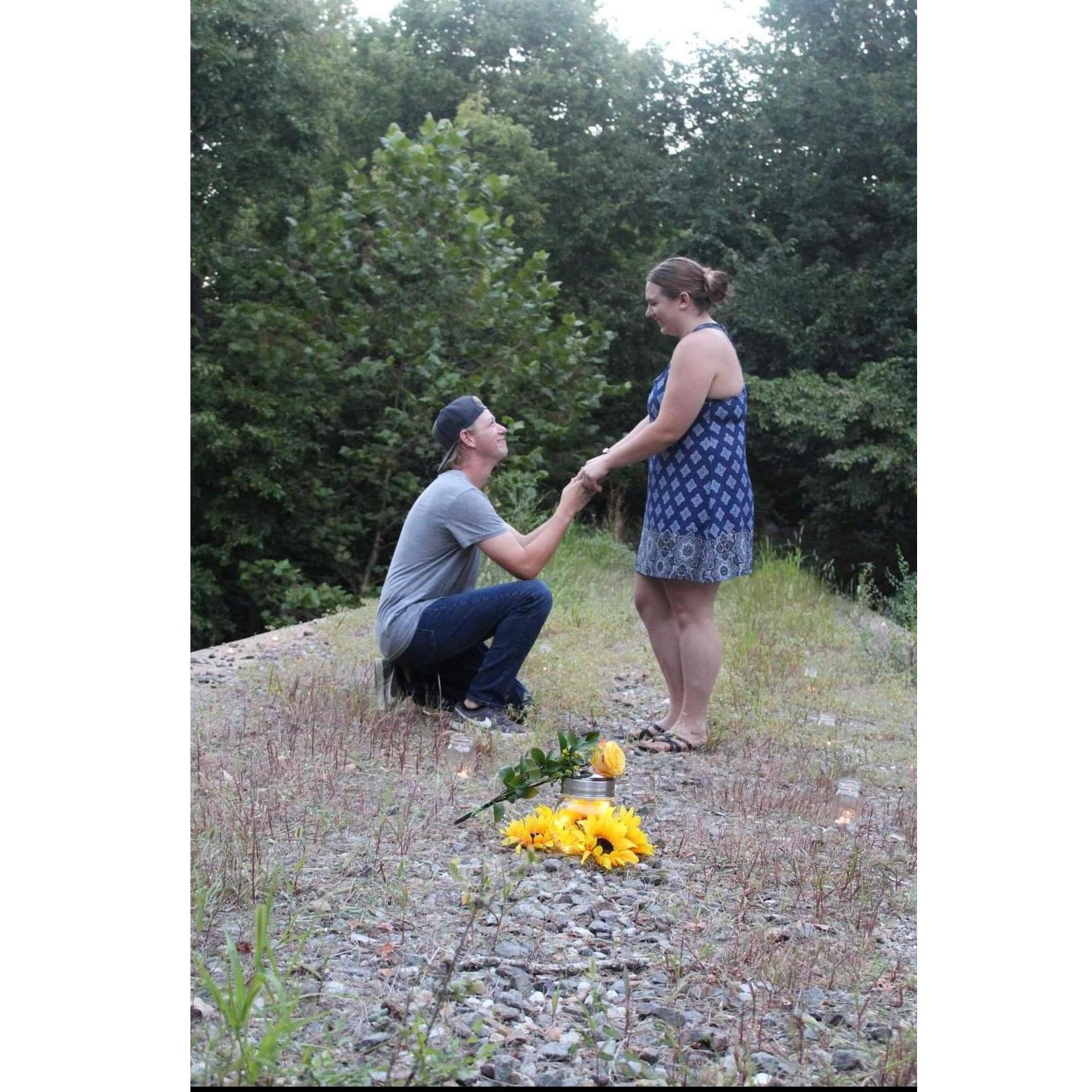 Michael proposing after a long day of kayaking, Summer 2020
