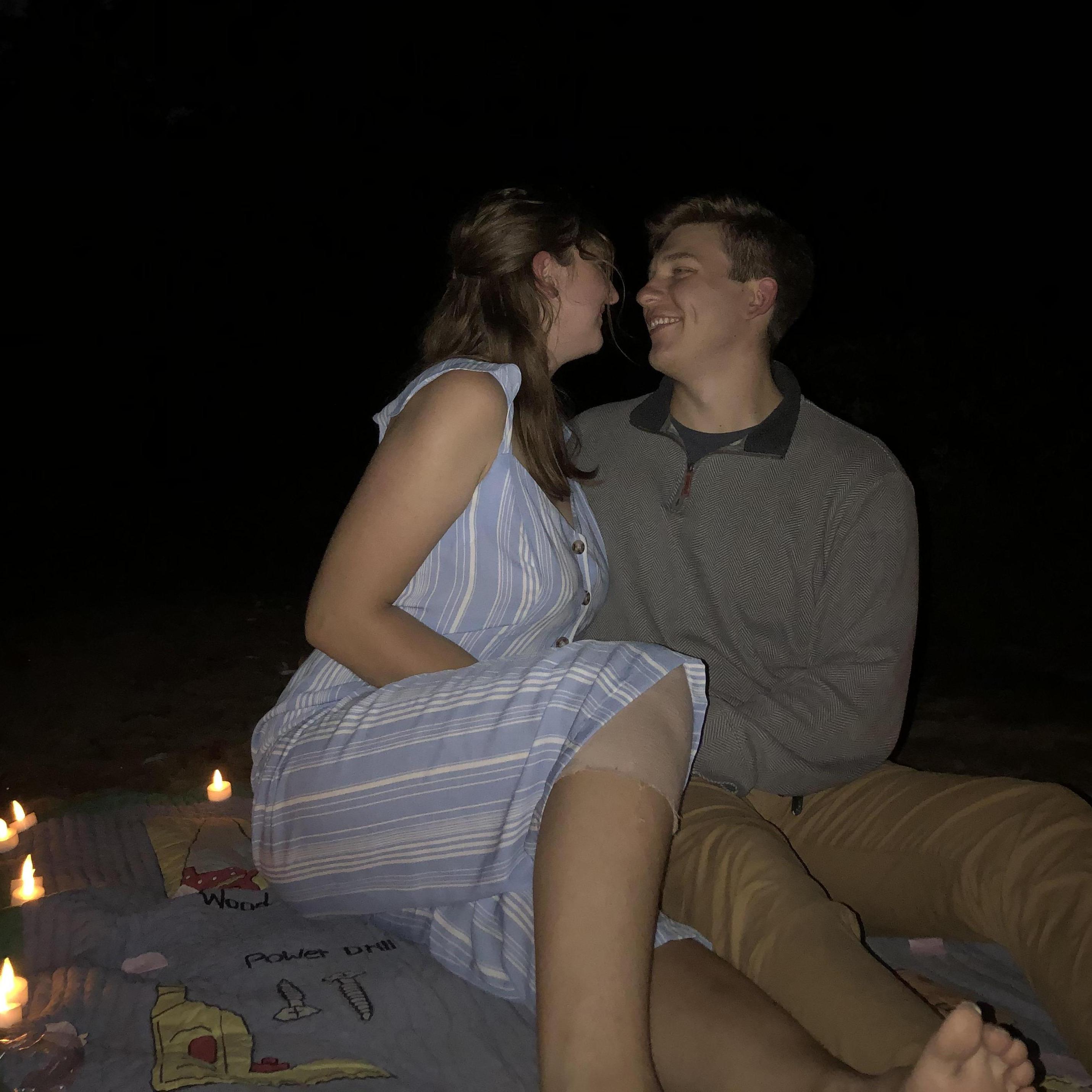 There's no photos of the proposal because several things went wrong and it was after dark, but Jeremy had Malone's favorite ice cream soooooo