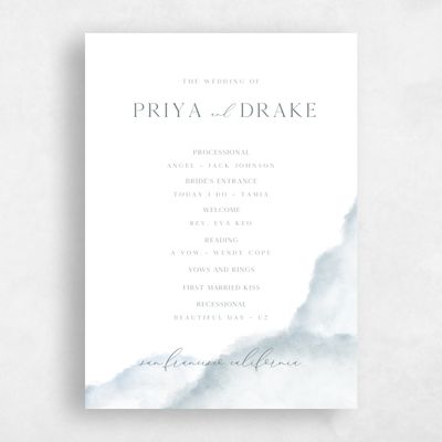 Steel Gray, Grey Wedding Program - Altavilla