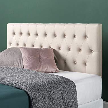 Zinus Trina Upholstered Modern Classic Tufted Headboard in Taupe, Queen