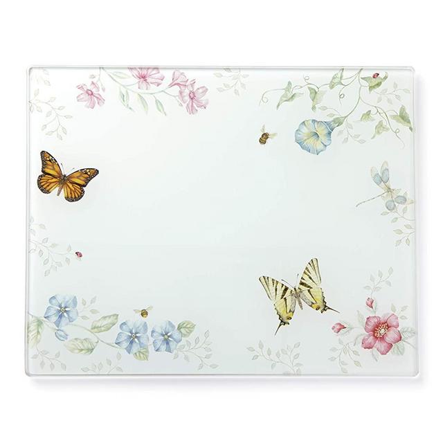 LENOX Butterfly Meadow Large Glass Cutting Board, 2.95 LB, Multi