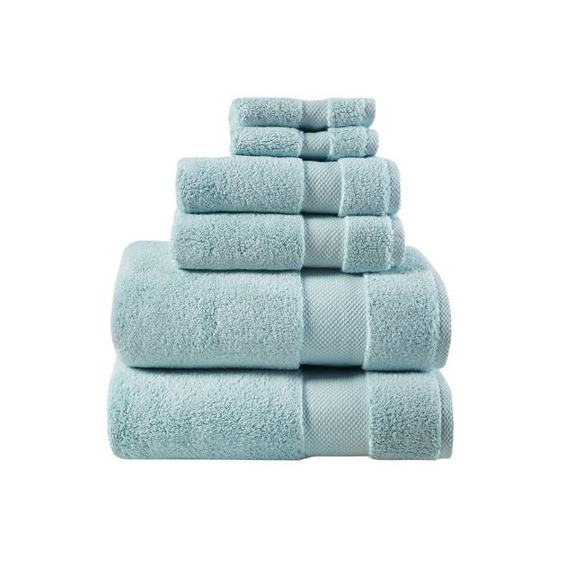 6pc Luxor Cotton Towel Set Blue