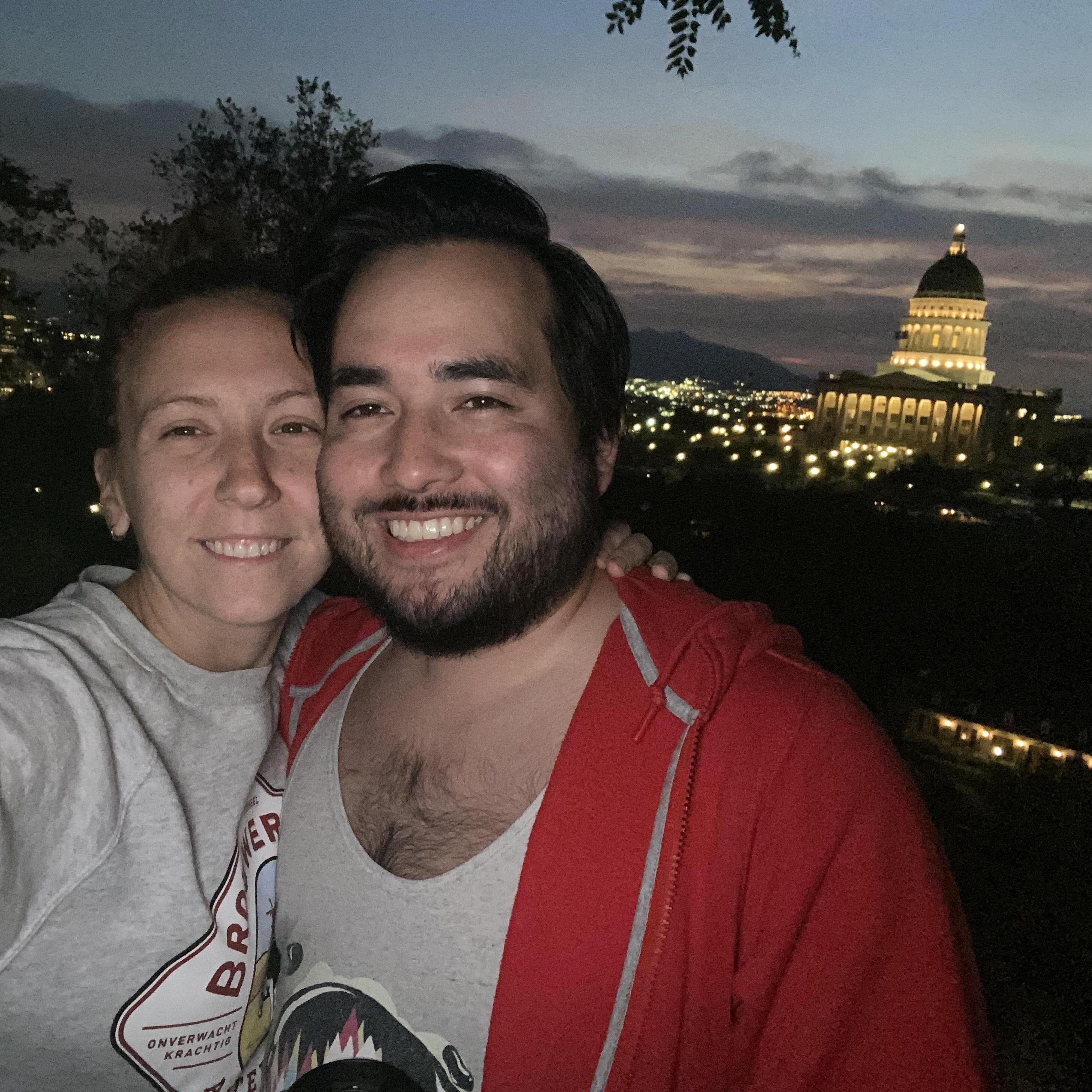 Tom and the Utah capital building. You get it. You get it.