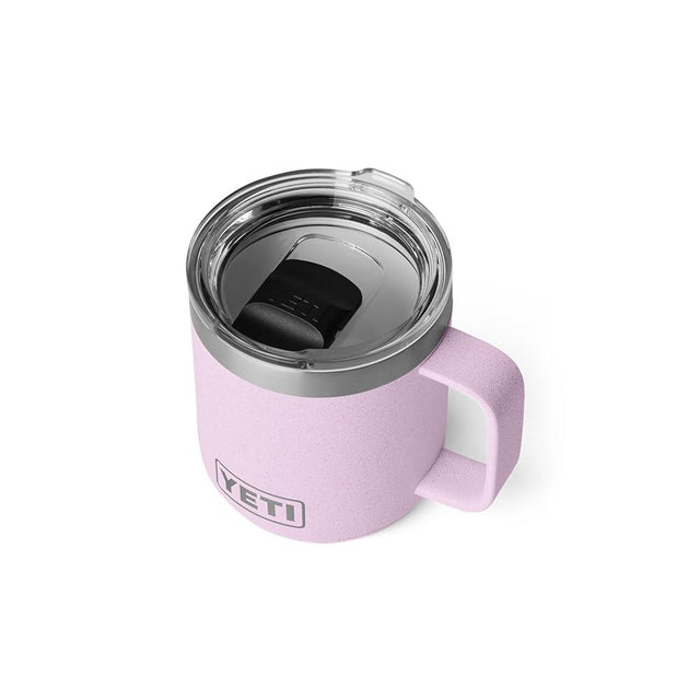 YETI Rambler 10 oz Ceramic Lined Stackable Mug, Vacuum Insulated, Stainless Steel with MagSlider Lid, Cherry Blossom