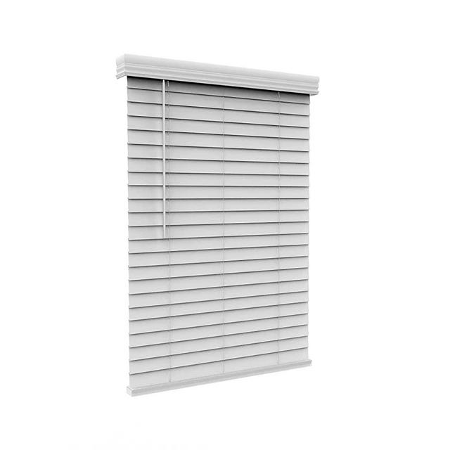 Arlo Blinds Cordless 2 Inch Faux Wood Horizontal Blinds - Size: 34" W x 60" H, White, Cordless Lift and Wand Tilt