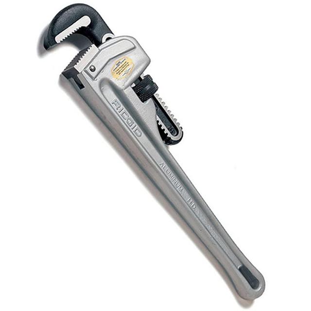 RIDGID 47057 Model 812 Aluminum Straight Pipe Wrench, 12-inch Plumbing Wrench , Small , Silver
