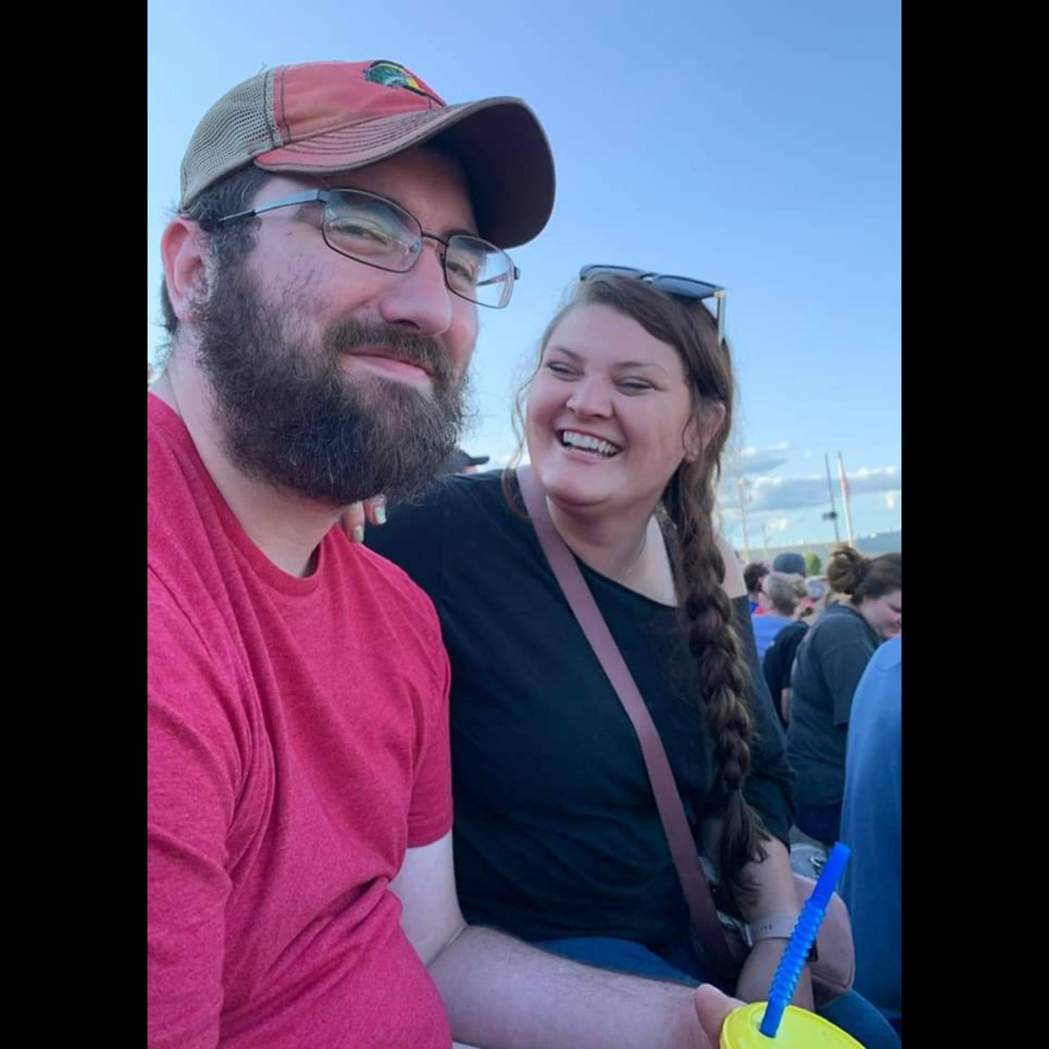 My mom snapped this photo of us during the Crazy 8 Bus Demolition at the Porter County Fair last year. It's one of my favorite photos of us.