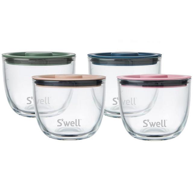 S'well 12oz Glass Prep Bowl Set of 4 For Easy Meal Prep, Vintage Pastels, Made From Durable Tempered Glass, Nests Inside 21.5oz
