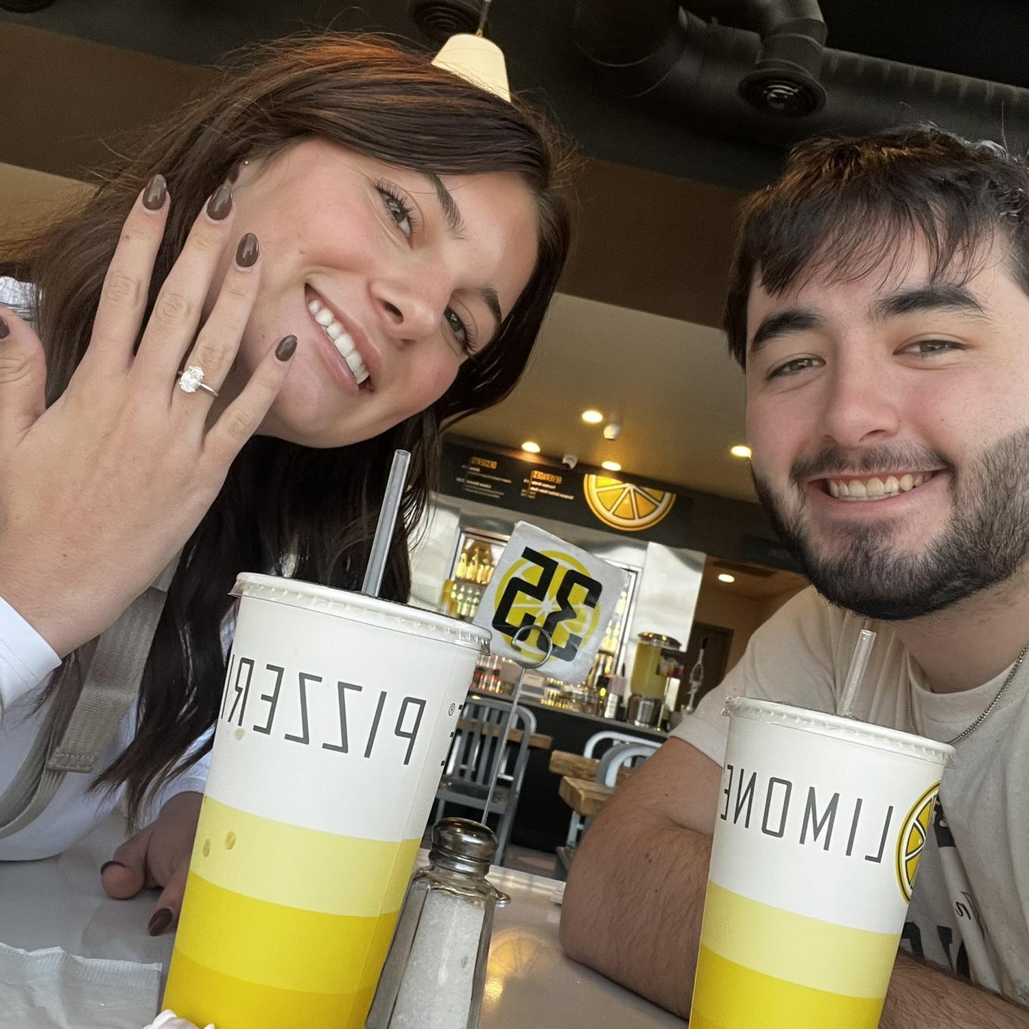 Our first date being engaged