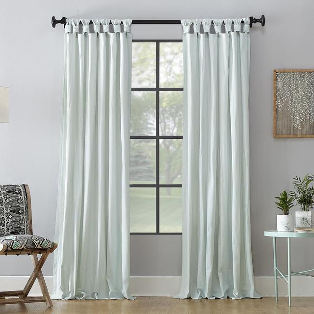 95"x52" Washed Cotton Twist Tab Light Filtering Curtain Panel Green - Archaeo