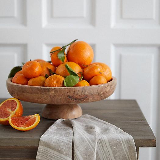 Acacia Wood Footed Serving Bowl