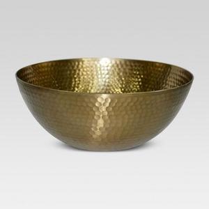Hammered Large Serving Bowl with Gold Finish - Threshold™